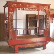 carved bird bed — china woods fine furniture