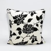 Black and White Floral Pillow