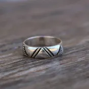 Twisted Wire Granules Silver Ring