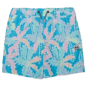 Busy Palms in Cyan - Boy's Swim Shorts