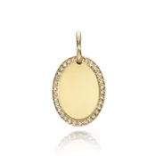 20mm PAVÉ FRAMED OVAL PENDANT