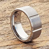 Bryson Beveled Tungsten Wedding Bands