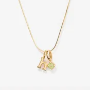 Ada Round Birthstone Initial Necklace