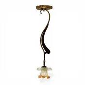 ALBA LAMP: Ceiling Pendant Lamp Antique Gold with Mrano Glass - G9 Bulb