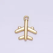 16K Gold Filled 16mm Flying Airplane Traveling Add-On Charm | N973