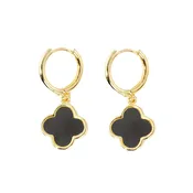 Alahambra Mini Hoop Earring in Black
