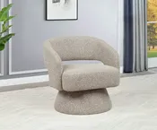 BQ-AC295: Swivel Barrel Accent Chair in Boucle Teddy Fabric