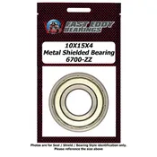 10x15x4 Metal Shielded Bearing 6700-ZZ