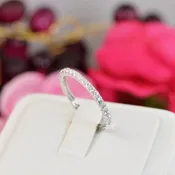 0.74ct Full Eternity Wedding Band Stack Promise Ring Diamond Simulated 925 Sterling Silver Anniversary Ring SKU:00190