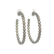 1.5" Milgrain Hoop Earrings