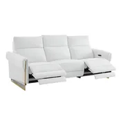Alice Sofa with Two Power Recliners, White