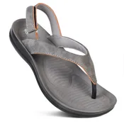 AEROTHOTIC L1329 VERRA GRAY COMFORTABLE BACK STRAP THONG SANDAL