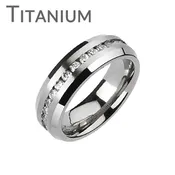 Admiration - FINAL SALE Flashing Beauty Titanium Ring White Cubic Zirconias