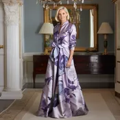 Brush Stroke – Robe-Style Couture Gown in Lavender & Violet | Style AA-114  — Calabro Collection — Gramercy Atelier