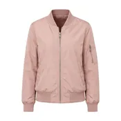 Women's Blush Pink Lightweight Bomber Jacket with Zip Front and Side Pocket