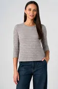 3/4 Sleeve Crew Neck Knit Top w/ Rib Trim