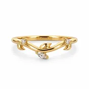 0.08CTW Marquise + Round Diamond Contour Band - Nature - 14K Yellow Gold