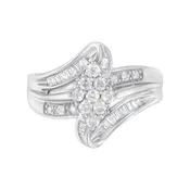 10K White Gold 1/2 cttw Diamond Cluster Ring (H-I Clarity, I2-I3 Color) - Size 6