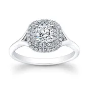 0.64 CTTW. Cushion Cut Double Halo