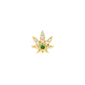 14kt CZ Pot Leaf Top
