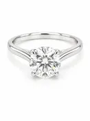 14K White Gold 1.51 CT Lab Grown Round Diamond Cathedral Solitaire Engagement Ring