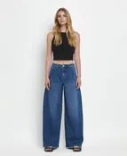 Arosa - Super High Rise Pleated Wide Leg Jeans