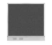 Configurable Acoustic Cubicle Partition Electric Hush Panel 4' x 4' Charcoal Gray Woven Fabric w/ Electric Channel