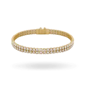 10K Gold 2 Row Moissanite Tennis Bracelet 2.10mm