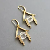 Acrylic and brass geometric earrings- ISLE20