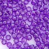 Amethyst Purple Glitter Plastic Pony Beads 6 x 9mm, 1500 beads