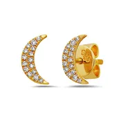 14k Bassali Crescent Moon Earrings