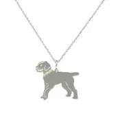 Goldendoodle Sterling Silver Rhodium Plated Pendant with Glitter Collar