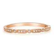 Art Deco Milgrain Diamond Wedding Band Stackable Ring