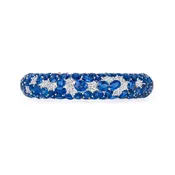Blue Sapphire and Diamond Mosaic Bangle