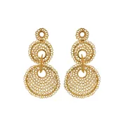 All Gold Iris Handmade Crochet Earrings