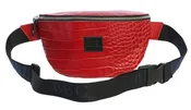 Croc Embossed Unisex Genuine Full Grain Leather Crossbody Bag, FannyPack Bag, Belt bag.