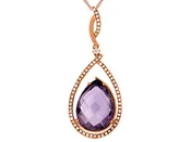 DIAMOND AND AMETHYST ROSE GOLD PENDANT