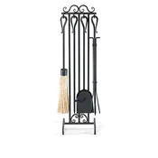 5 Piece Country Scroll Fireplace Tool Set, Black