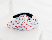 Beaded Headband - Pinstripe Poppies