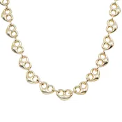 10K GOLD 12.77MM HOLLOW PUFFED HEART SHAPE CHAIN