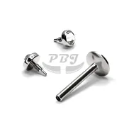 16G Labret, Big Flat Gem- 316L S. Steel