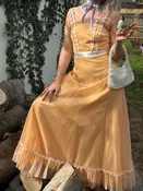 Vintage 1970’s Peach Picking Daisy Dress