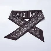 Black Soft Faux Silk Bandana Scarf Necklace