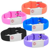 Adjustable Soft Silicone Medical Alert Bracelets-AA7459C