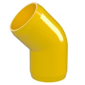 1-1/2 in. 45 Degree PVC Elbow Fitting, Furniture Grade - Yellow
