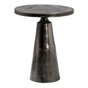 20" Round Aluminum Black Nickel Pedestal Side Table