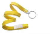 3/8" (10 MM) Flat Braid Breakaway Woven Lanyard with a Universal Slide Adapter and Nickel-Plated Steel Split Ring, Qty = 100