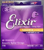 Elixir Nanoweb 8020 Bronze Medium Gauge 11102 13-56 (strings)