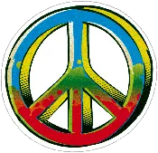 3D Peace Sign – Small Bumper Sticker / Decal