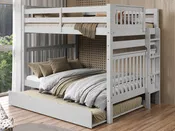 Bedz King Full Over Full End Ladder Bunk Bed with Full Trundle in Gray